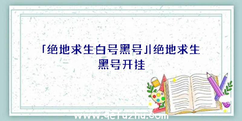 「绝地求生白号黑号」|绝地求生黑号开挂